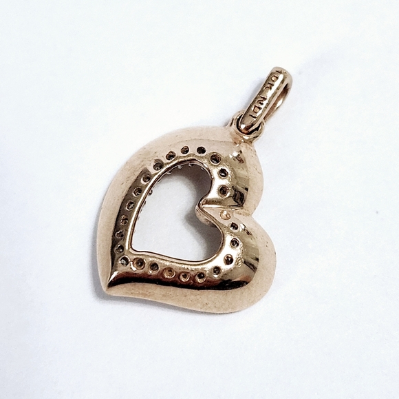 10K Rose Gold Diamond Heart ❤️ Pendant - Picture 3 of 7